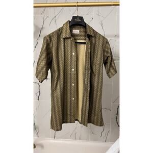 1940s Authentic Vintage Men’s Button-up “Miamian” by Aetna Casual Shirt Gold